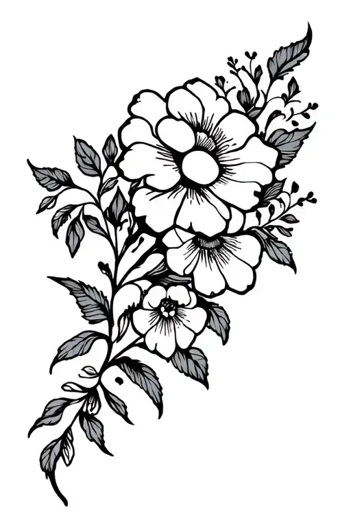 Half Sleeve Tattoo Design Combining With Flowers