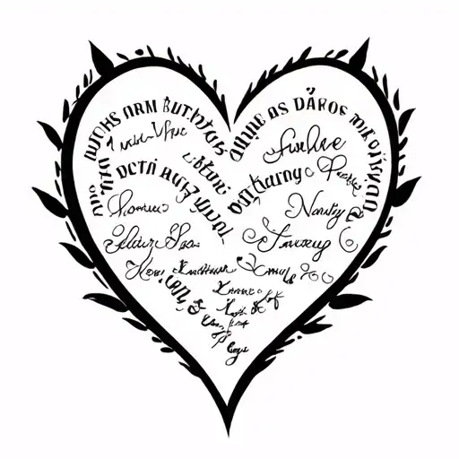 I Have Signatures Form My 3 Kids That I Would Like To Make Into A Heart With Their Birth Dates