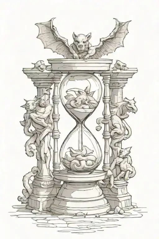 Hourglass With Gargoyles On Both Sides