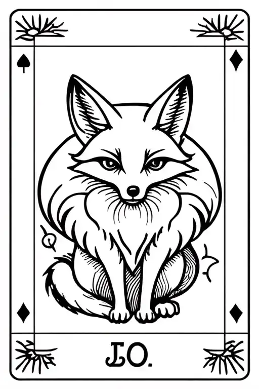 Tarot Card With Fox Geminis