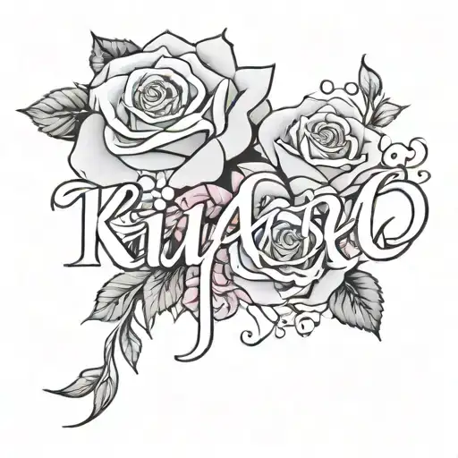 Name 'Kianna' With Roses Wrapped Around