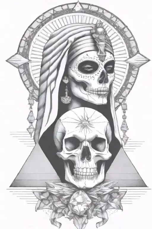 Pharoh Goddess With Diamonds Skull