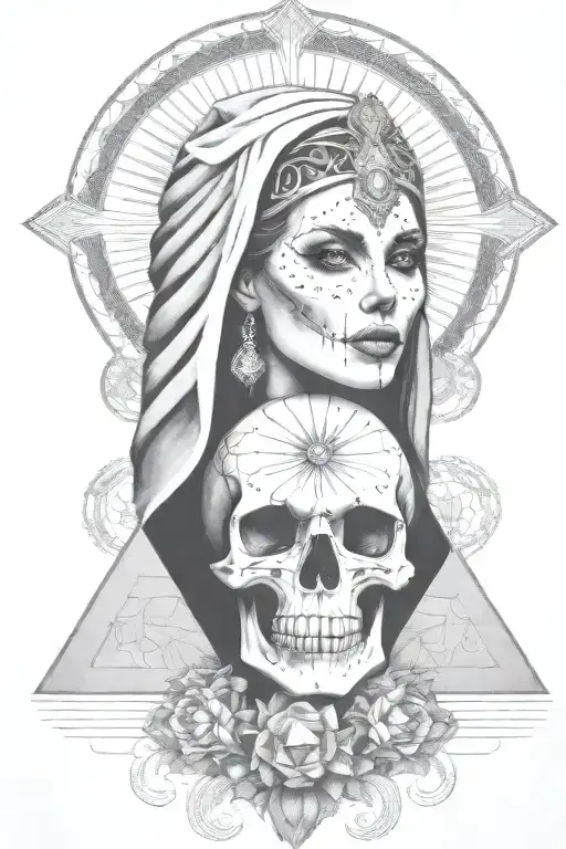 Goddess With Diamonds Skull