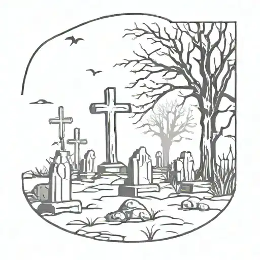 Spooky Graveyard Scene