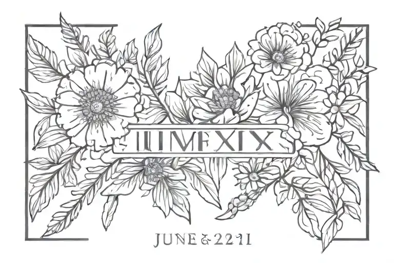 Roman Numerals June 21St Birth Flower Courtney