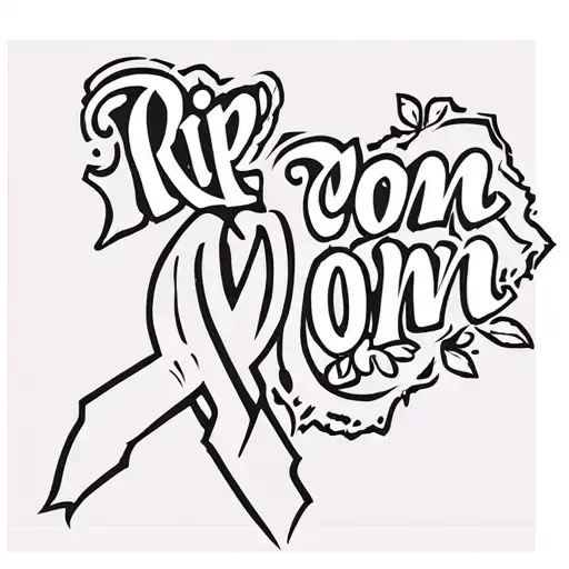 Rip Mom Breast Cancer Memorial Tattoo Design