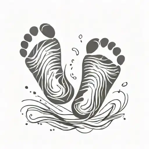 Baby Footprint Intertwined