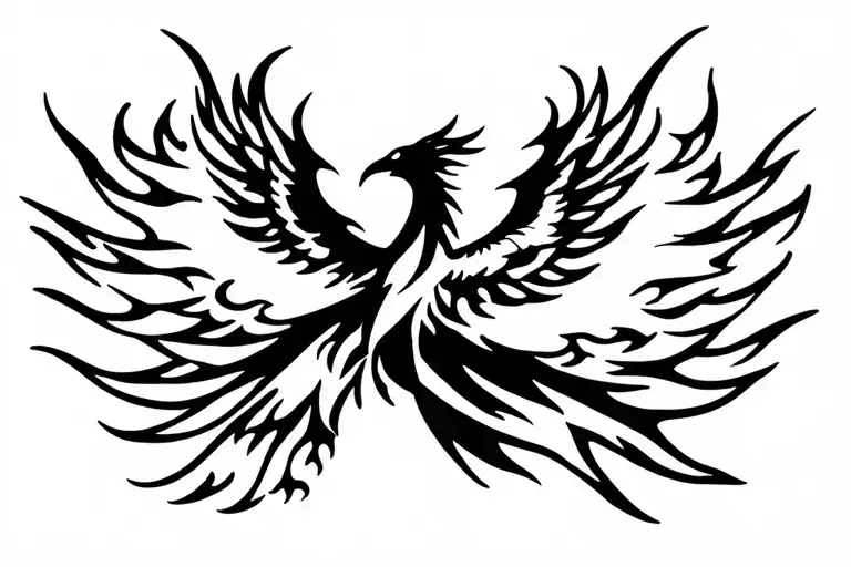Phoenix Rising From Flames