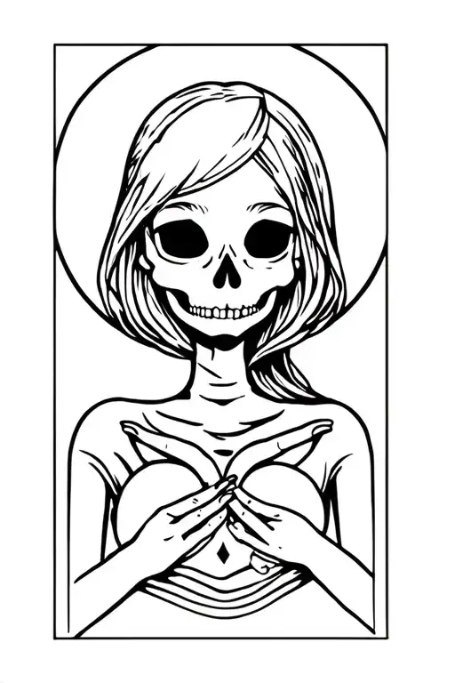 Skeloton Holding Girl