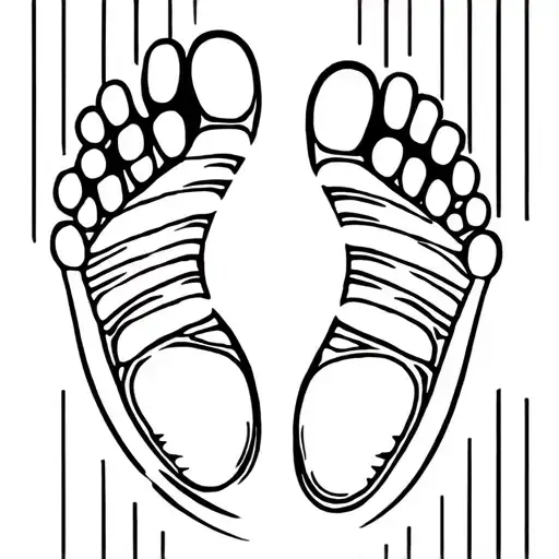 Baby Foot Print In A Futuristic Style