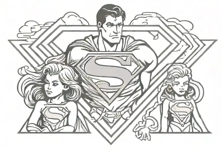 3 Daughters And Superman Logo