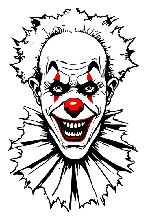 Scary Clowns Grotesque Ripped Flesh