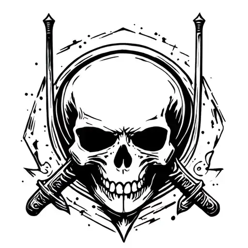 Skull With Sword