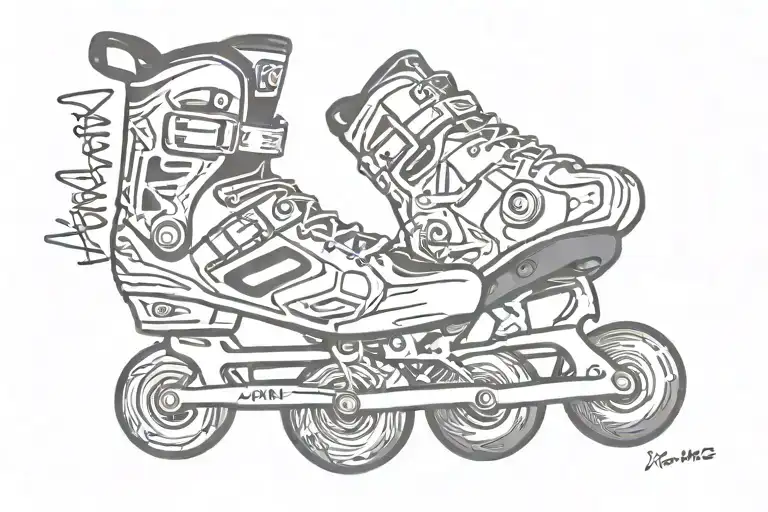 Aggressive Inline Skates Grinding On The Word Phrase Sk8