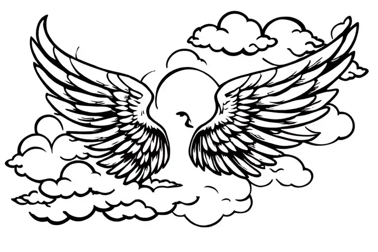 Wings And Clouds Surrounding