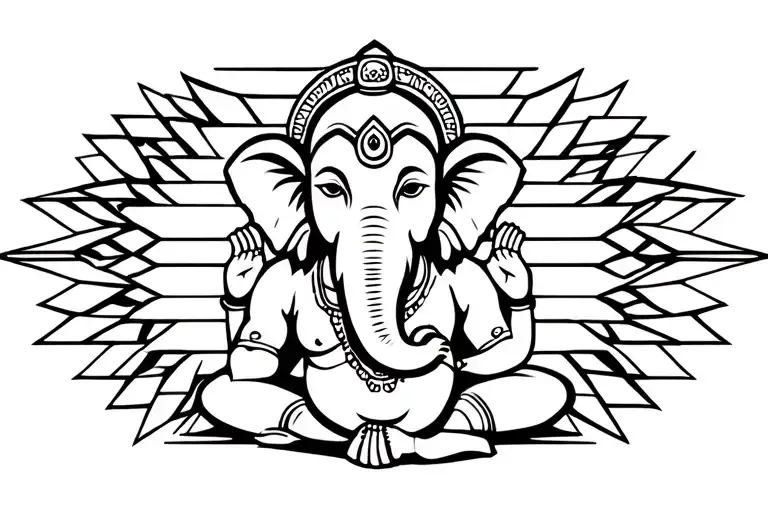 Ganesha Surrounded By Geometric Shape
