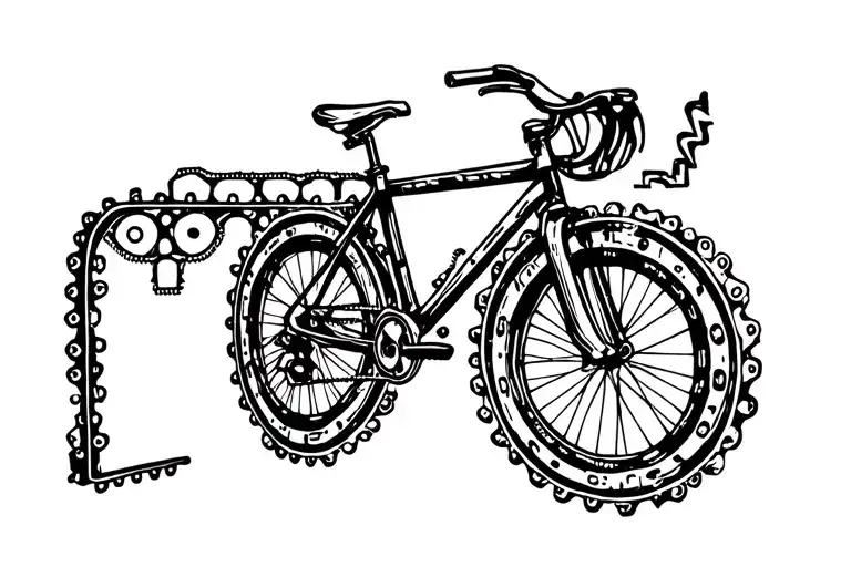 Bicycle Chain Transforming Into A Gravestone