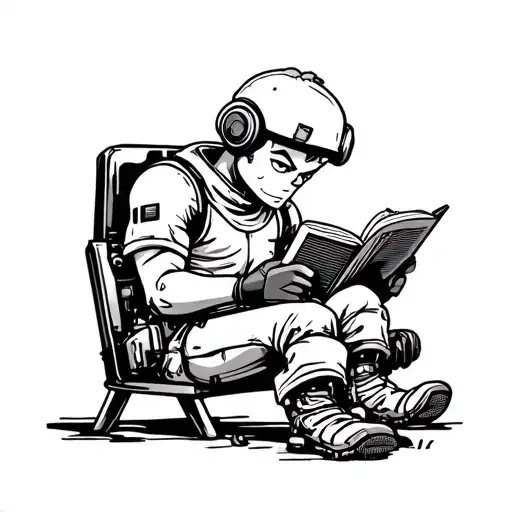 Fallout Vault Boy Reading Sitting
