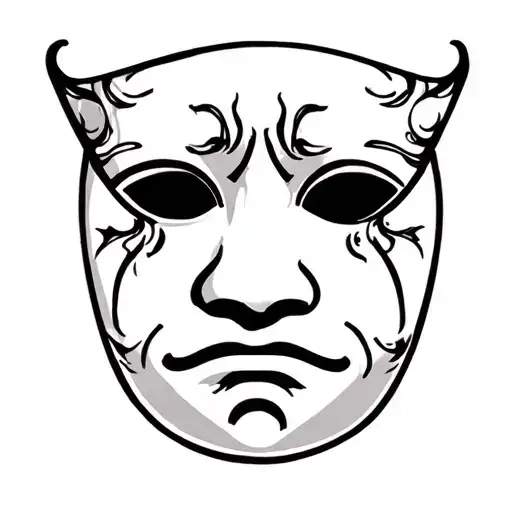 Sad Face Behind Happy Mask