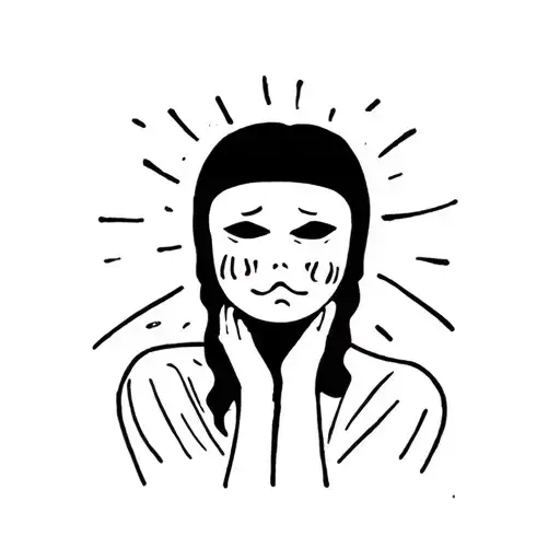 Sad Person Hiding Behind A Happy Mask