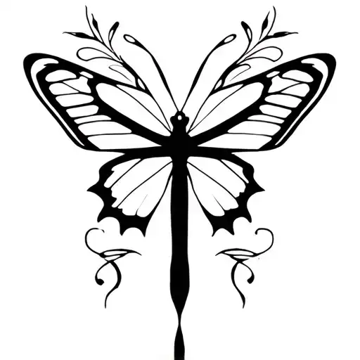 Butterfly And Cross Surrounded