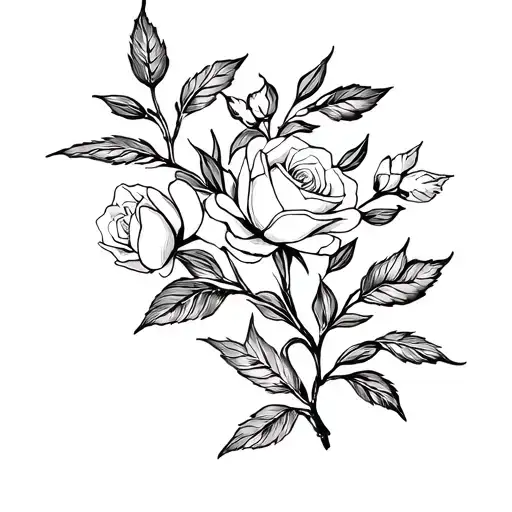 Olive Branch With Roses