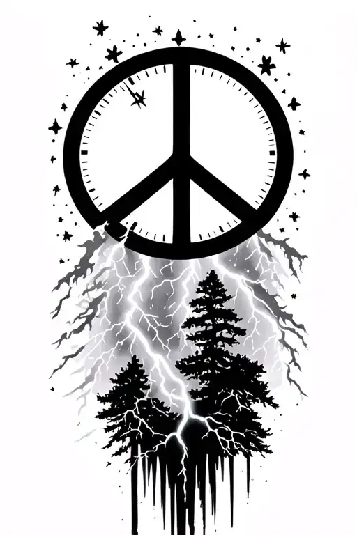 Peace And Lightining Storm And Time And Nature