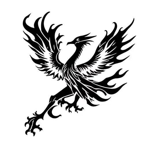 Phoenix Rising From Flames