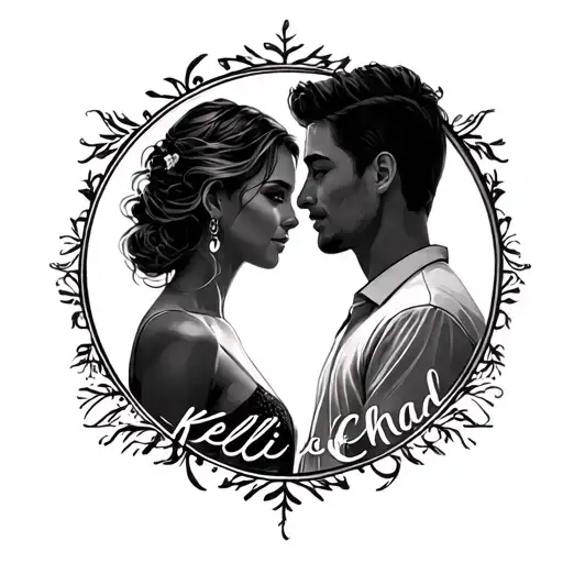 Kelli And Chad Reflected In Mirror The Names Written