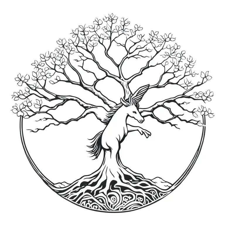 Tree Of Life With Pegasus Rising