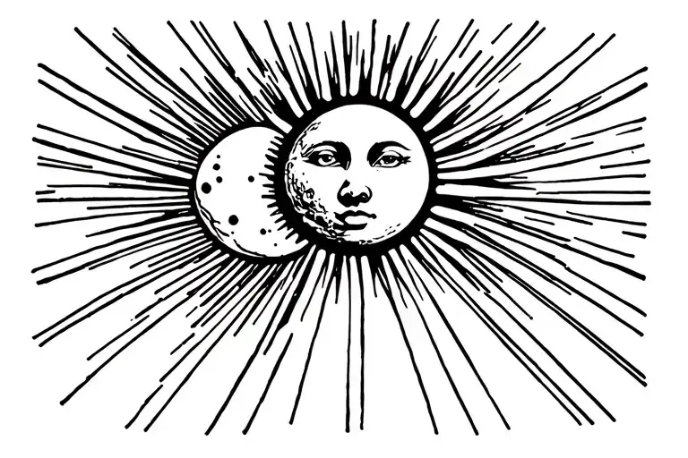 Moon And Sun Shining