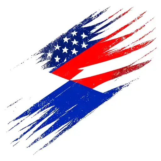 Cuban Flag Crossed With American Flag Downward Spiral