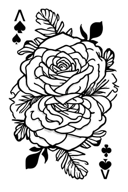 Rose And Ace Card Design