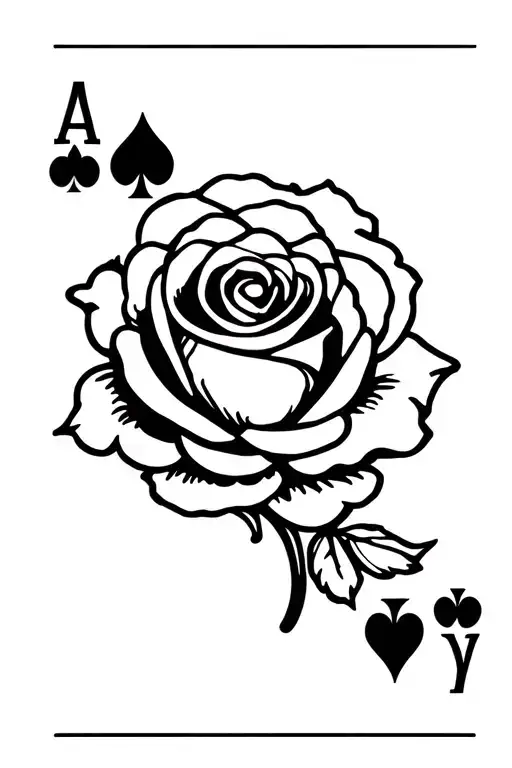 Rose And Ace Card Design