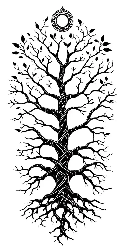 Tree Of Life Celtic With Minimal Roots Deep Wrapping Around