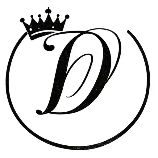 Demario In Cursive With A Tiny Crown On The D