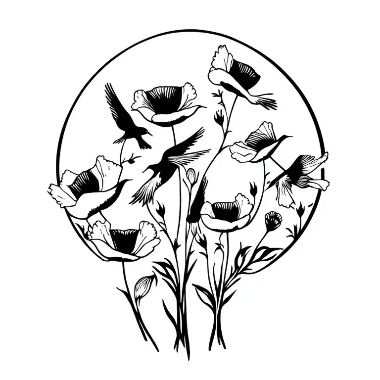 Swifts And Poppies Circle