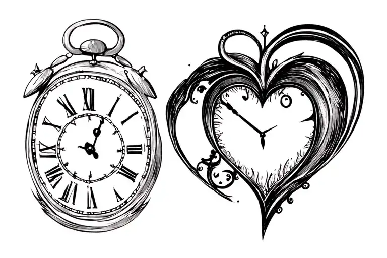 Heart And Clock Inside