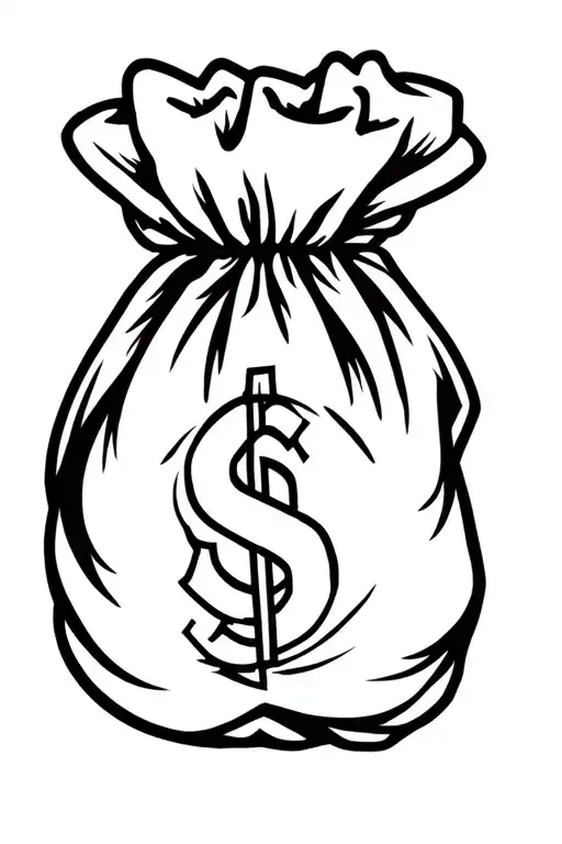 Money Bag Tattoo Design