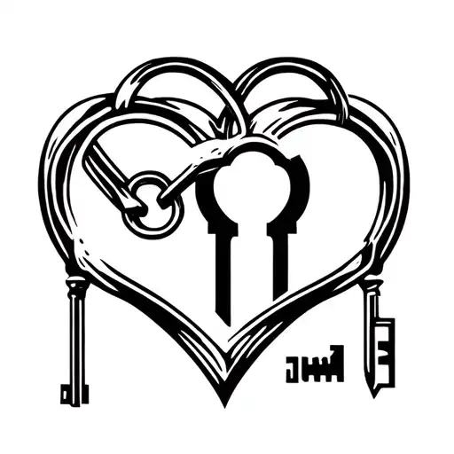 Lock And Key With A Heart Made