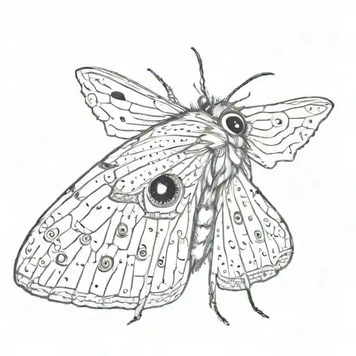 A Moth With Two Human Eyes Beside The Head