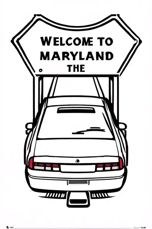 Cars Driving On The Highway With A Welcome To Maryland Sign