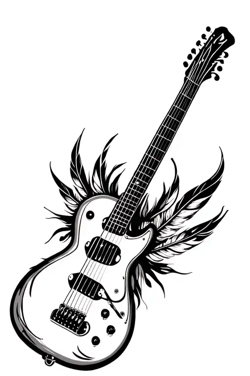 Guitar With Feathers
