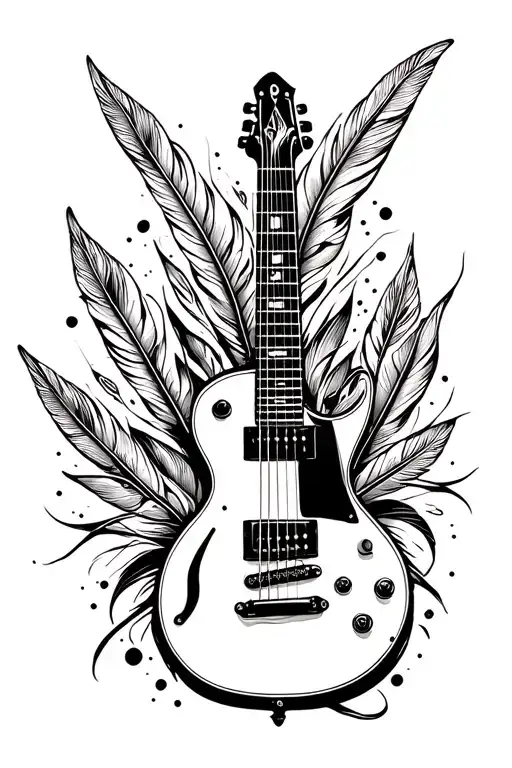 Guitar With Feathers