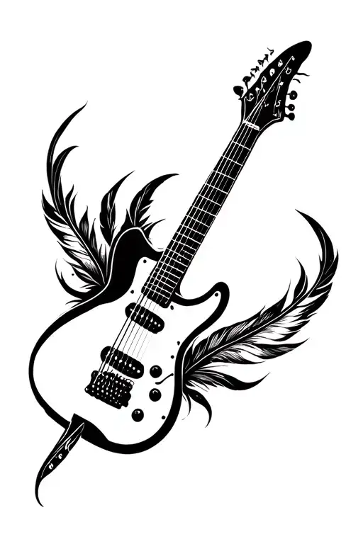 Guitar With Feathers