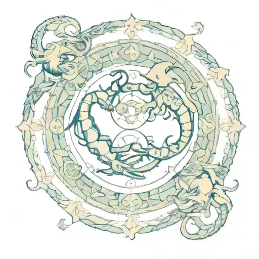 Scorpio And Pisces Zodiac Signs Intertwined Protected By Virgo