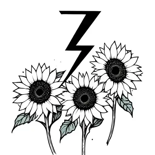 Sunflowers And Lightning Bolt