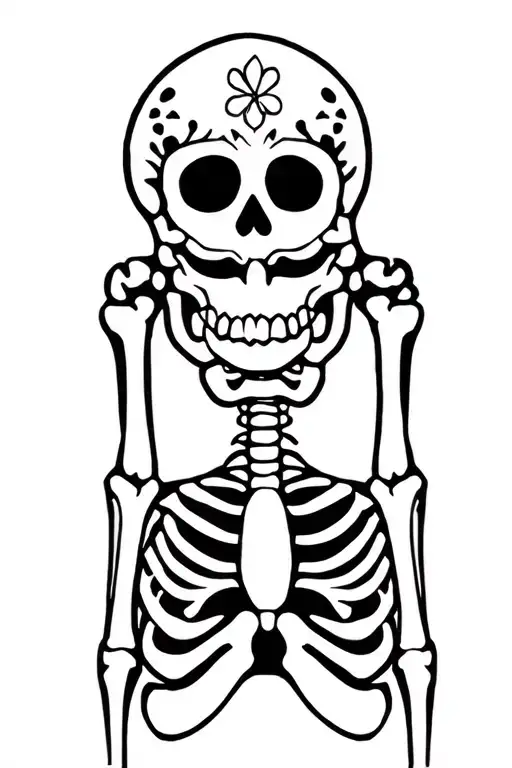 Full Body Skeleton Sugar Skull Pin-up Girl