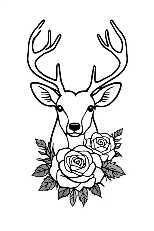 Reindeer And Roses