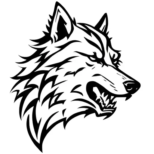 Snarling Wolf Head